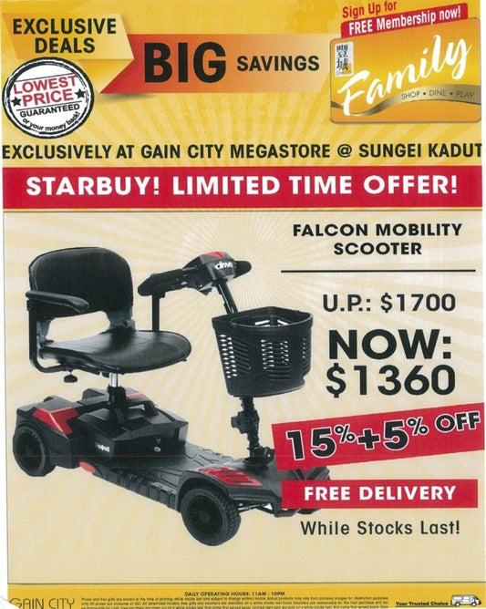 Mobility Scooters at Gain City - Falcon Mobility Singapore