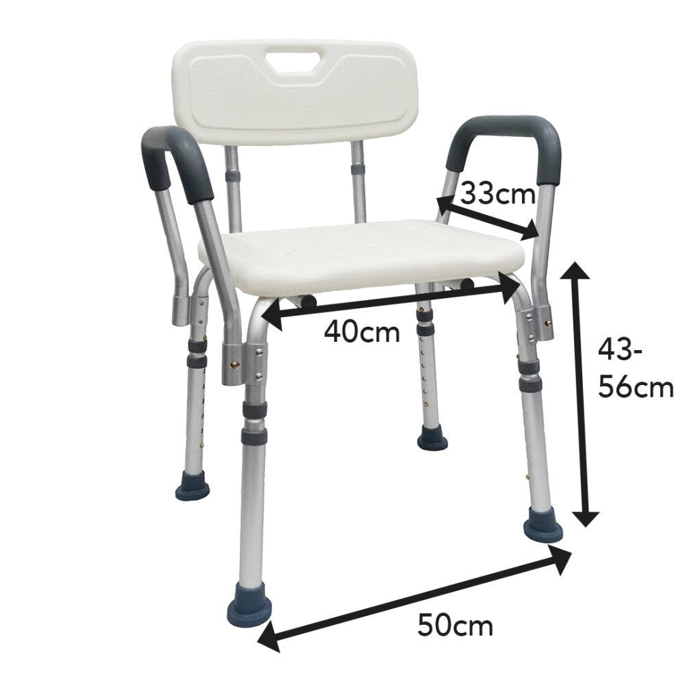 HappyBath Tool-Free Shower Chair with Backrest and Handles