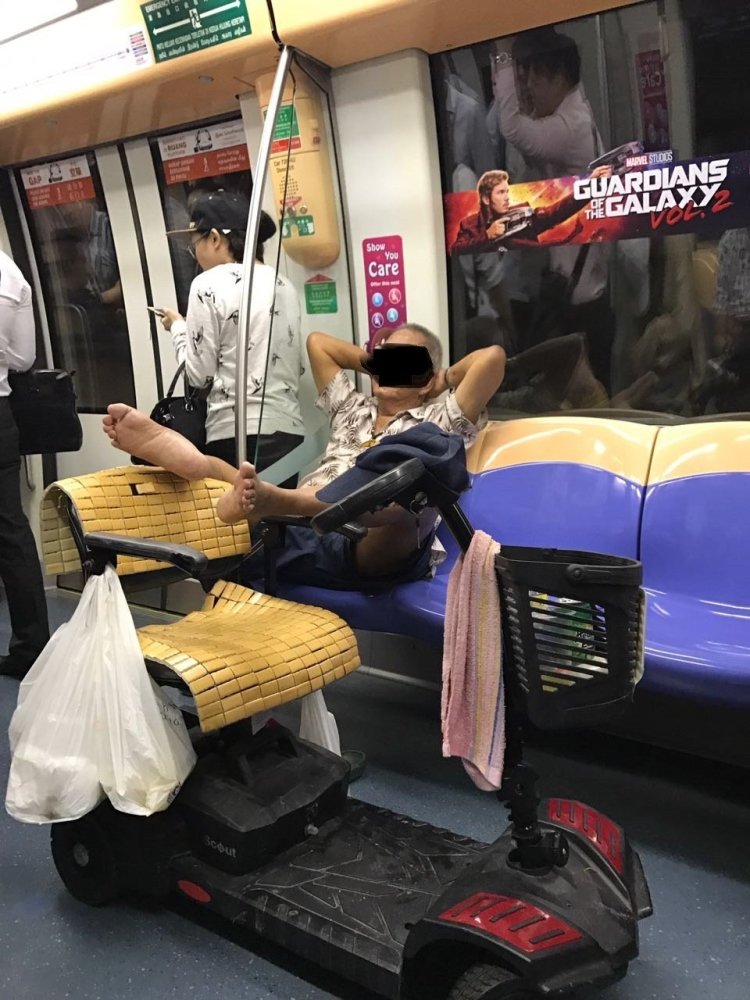 Inconsiderate Mobility Scooter Uncle on MRT - Falcon Mobility Singapore