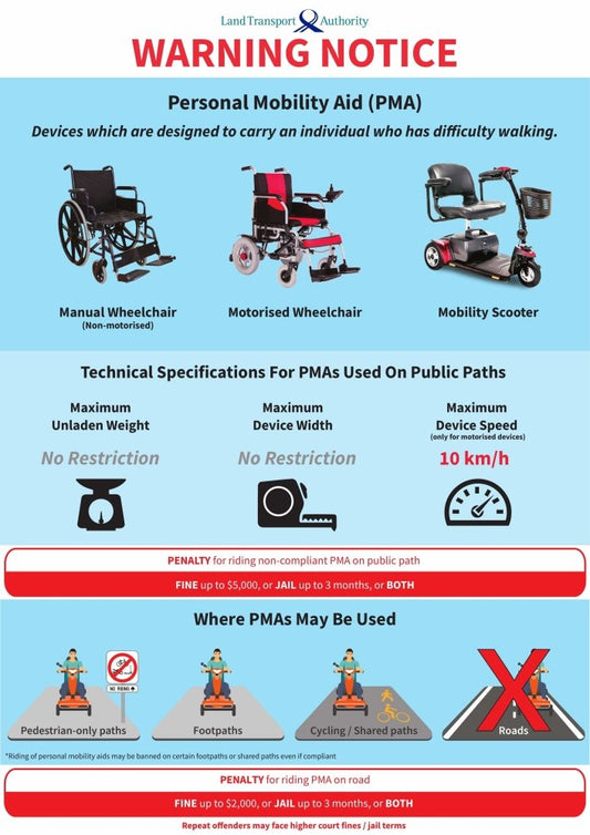 LTA Specifications for Personal Mobility Aids (PMAs) - Falcon Mobility Singapore