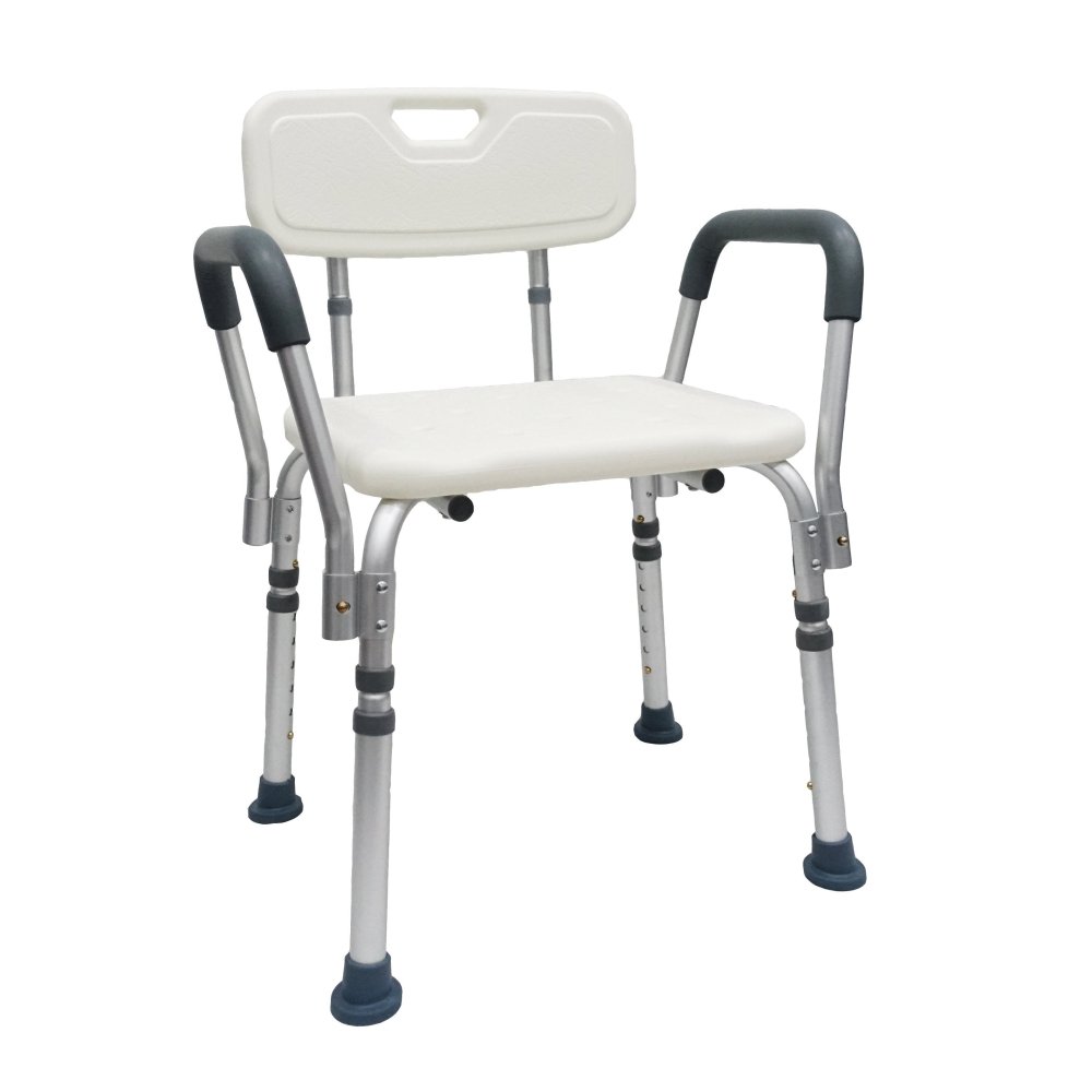 HappyBath Tool-Free Shower Chair with Backrest and Handles