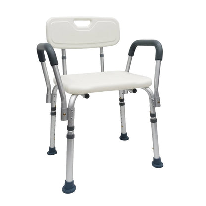 HappyBath Tool-Free Shower Chair with Backrest and Handles