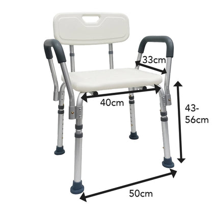 HappyBath Tool-Free Shower Chair with Backrest and Handles